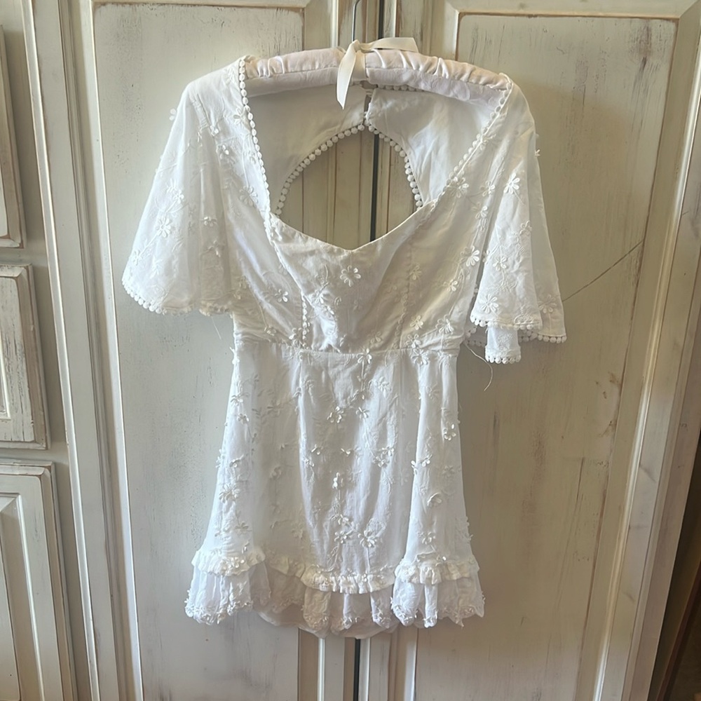 SAINTS + SECRETS mini dress white